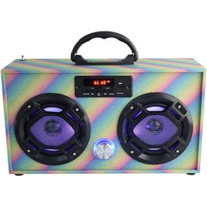 Wireless Express - Mini Boombox with LED Speakers – Retro Bluetooth Speaker